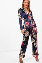 Boohoo Floral Print Suit Trouser