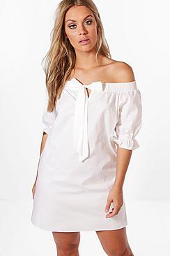 Boohoo Plus Lisa Off The Shoulder Dress