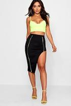 Boohoo Emma Asymmetric Side Split Midi Skirt