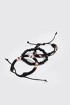 Boohoo Woven Plait Stack Bracelets