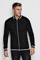 Boohoo Muscle Fit Jersey Bomber With Sport Rib