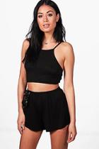 Boohoo Amelia Strappy Crop & Shorts Co-ord Set