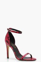 Boohoo Brooke Snake Print Two Part Sandals