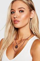 Boohoo Sovereign & Cross Layered Coin Necklace