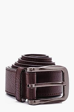 Boohoo Big And Tall Brown Pu Belt