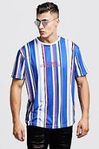 Boohoo Crew Neck Stripe Embroidered Loose Fit T-shirt