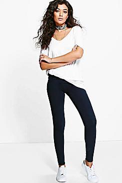 Boohoo Nia Premium Pocket Back Denim Look Jeggings