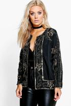 Boohoo Plus Megan Embellished Jacket Black