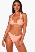 Boohoo Amsterdam Soft Frill Keyhole Triangle Bikini
