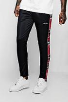 Boohoo Tricot Man Joggers With Check Side Panels