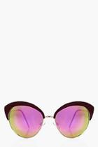 Boohoo Eliza Revo Lense Contrast Cat Eye Sunglasses