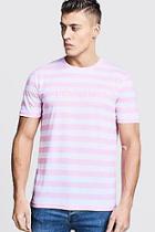 Boohoo Crew Neck Stripe T-shirt With Embroidery