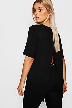 Boohoo Plus Jersey Split Open Back T-shirt