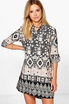 Boohoo Isabella Paisley Print Shirt Dress