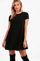 Boohoo Camilla Fine Knit Short Sleeve Swing Dress