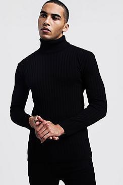 Boohoo Ribbed Long Sleeve Roll Neck Sweater
