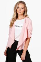 Boohoo Sarah Chiffon Waterfall Jacket Nude