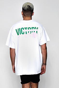 Boohoo Oversized Victory Rose Front And Back T-shirt