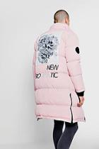 Boohoo Back Print And Embroidery Duvet Puffer