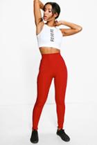 Boohoo Amber Fit Running Leggings Red