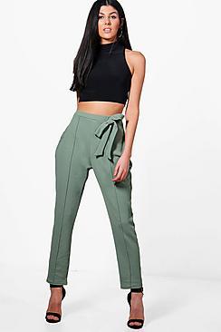 Boohoo Tara Tie Waist Trouser & Crop Co-ord