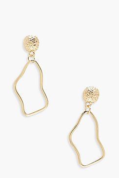 Boohoo Julia Abstract Hoop Earrings