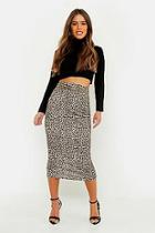 Boohoo Petite Leopard Print Midaxi Skirt