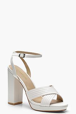 Boohoo Caroline Cross Strap Platform Heels