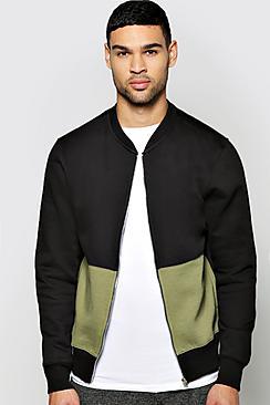 Boohoo Colour Block Jersey Bomber