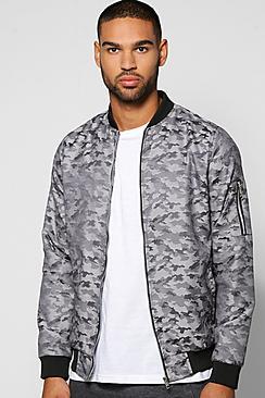 Boohoo Jacquard Camo Bomber