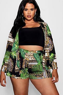 Boohoo Plus Becky Jungle Snake Print Kimono