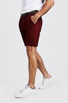 Boohoo Slim Fit Cotton Chino Shorts With Belt