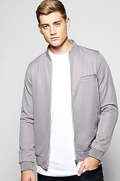 Boohoo Smart Lined Pique Zip Through Jacket