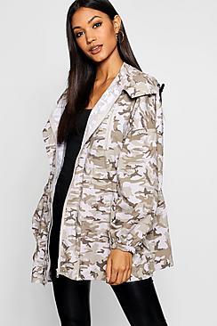 Boohoo Oversized Camo Utility Jacket