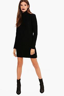 Boohoo Roll Neck Mini Jumper Dress