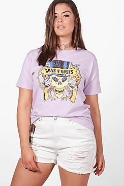 Boohoo Plus Shauna Guns And Roses Tee