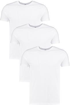 Boohoo 3 Pack Crew Neck T Shirts In Slim Fit