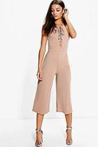 Boohoo Tall Monica Lace Up Jumpsuit