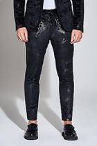 Boohoo Premium Skinny Foil Print Velour Cropped Trouser