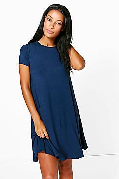 Boohoo Rina Cap Sleeve Swing Dress