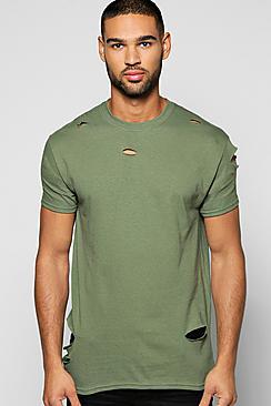 Boohoo Distressed Crew Neck T-shirt