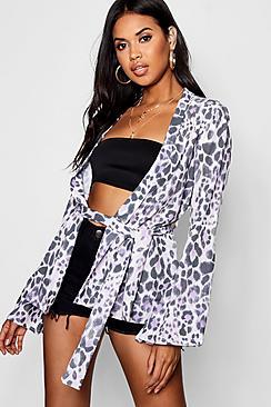 Boohoo Alice Leopard Print Kimono