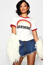 Boohoo Shannon Wanderer Slogan Contrast T-shirt