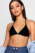 Boohoo Lucy Gem Stone Detail Plunge Necklace