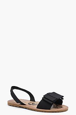 Boohoo Amelia Bow Detail Sling Back Flat