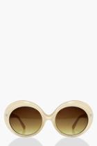 Boohoo Lucy Faded Lense Round Sunglasses Nude