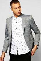 Boohoo Slim Fit Jersey Blazer Grey