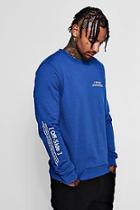 Boohoo Off Side Sleeve Print Sweatshirt