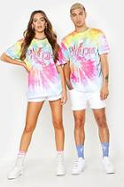 Boohoo Pride Tie Dye T-shirt With Front & Back Print
