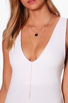 Boohoo Amelia Layered Coin Detail Plunge Necklace